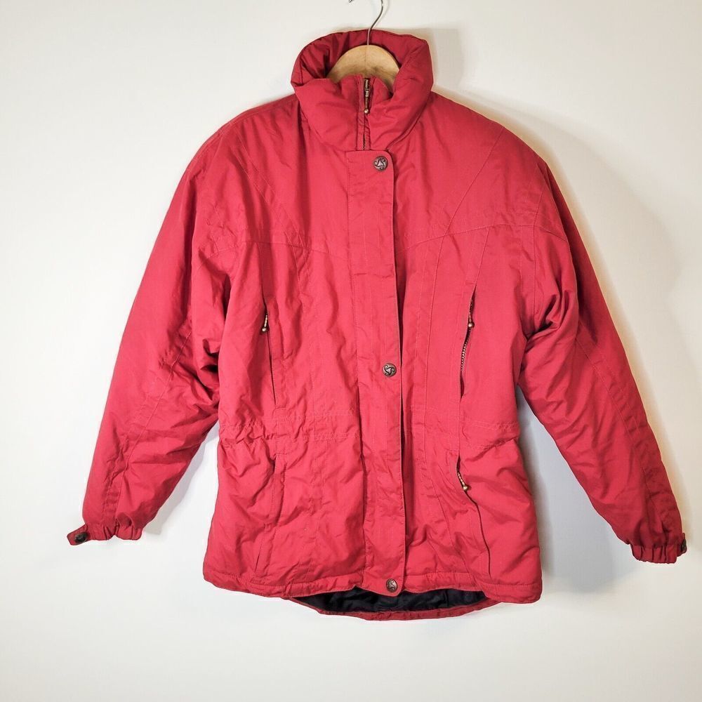Vintage Nordica Meireles Ski Women's Jackets 90's Out Door Coat Red Size 6